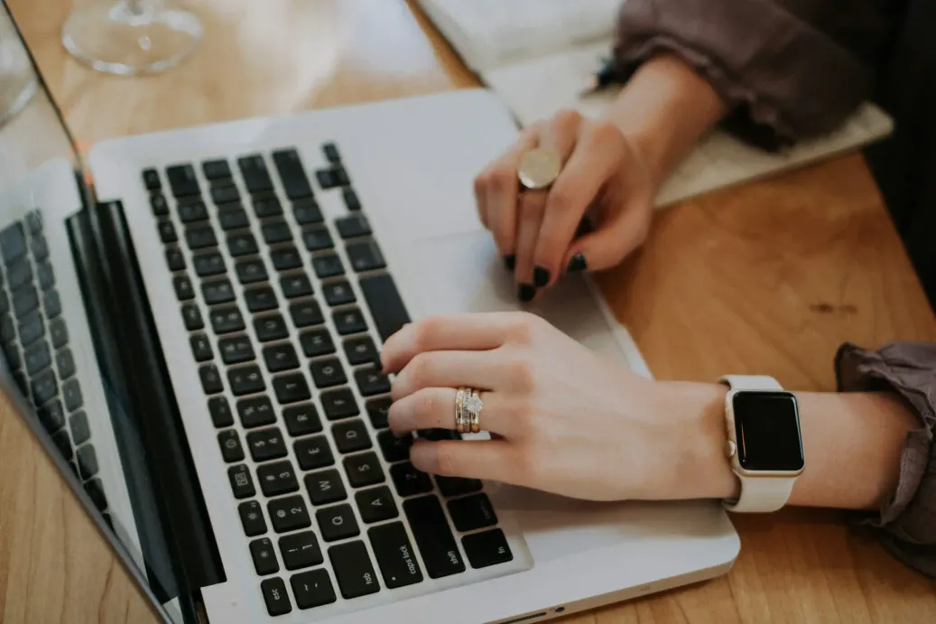 woman studying coding in her laptop